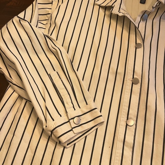 Striped Button-Up Shirt scoop brand size 16 100% cotton - Picture 3 of 9